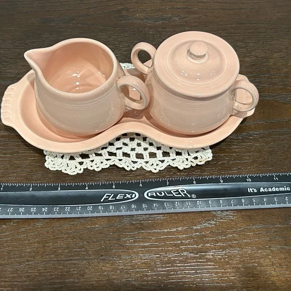 FIestaware - Fiesta Apricot Creamer and Sugar Bowl Set with Tray - Picture 3 of 13